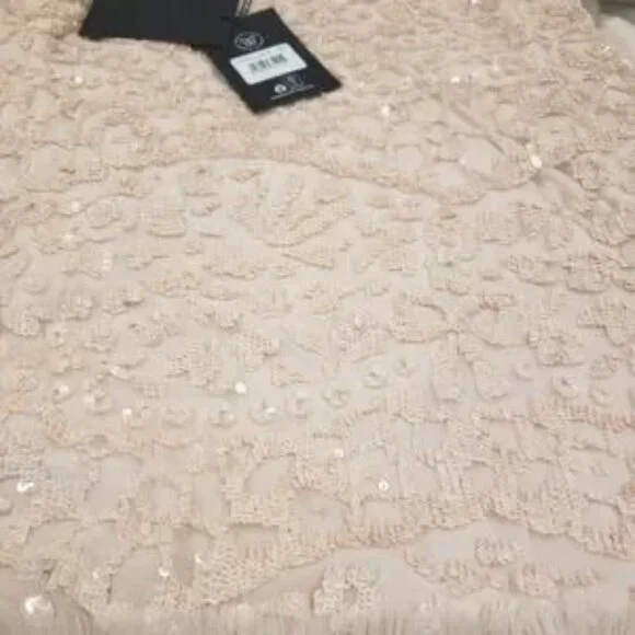 NWT Needle & Thread petal pink Annie dress sequined dress evening gown 12 new